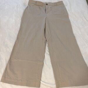 LOFT Palmer Wide-Leg Khaki Pants. These are full length.